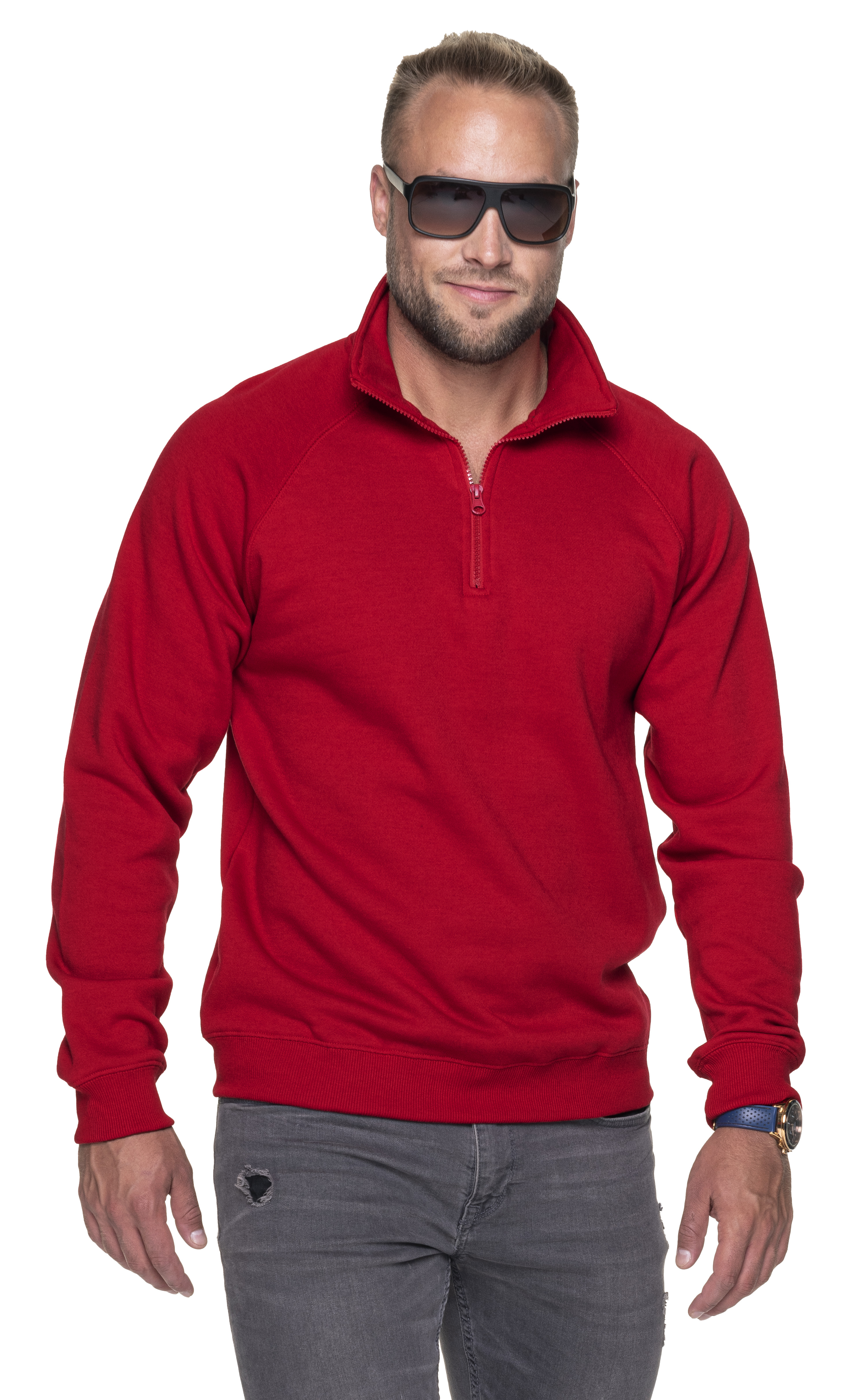 Bluza męska Promostars Zipper - czerwona