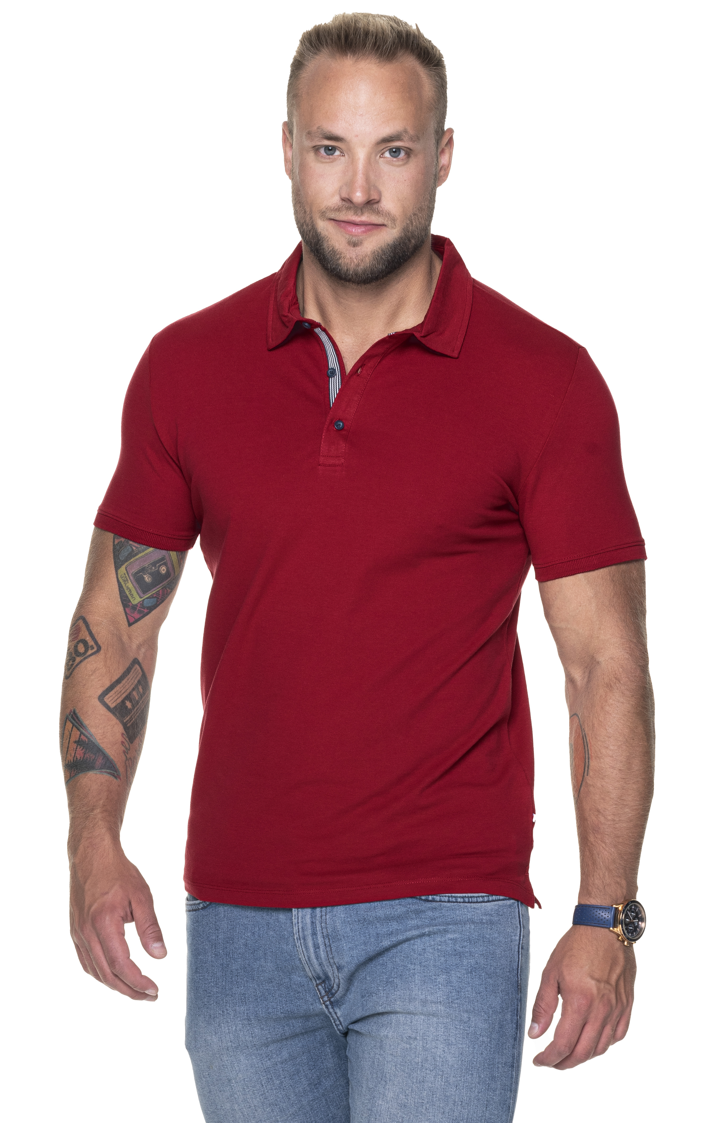 Koszulka Crimson Cut Polo Mars - ciemnoczerwona