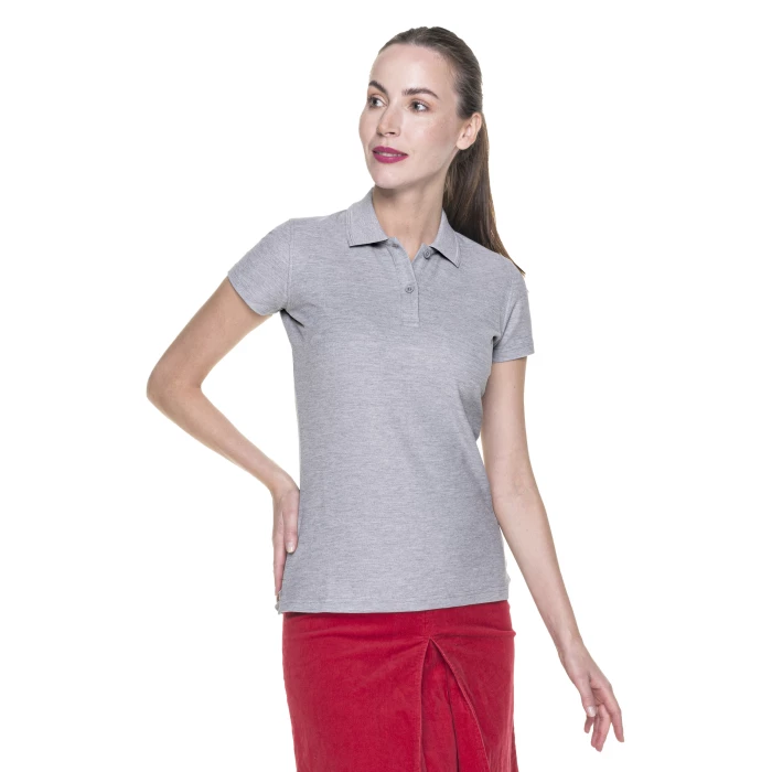 Koszulka polo damska Promostars Polo Ladies Cotton - jasnoszary melanż