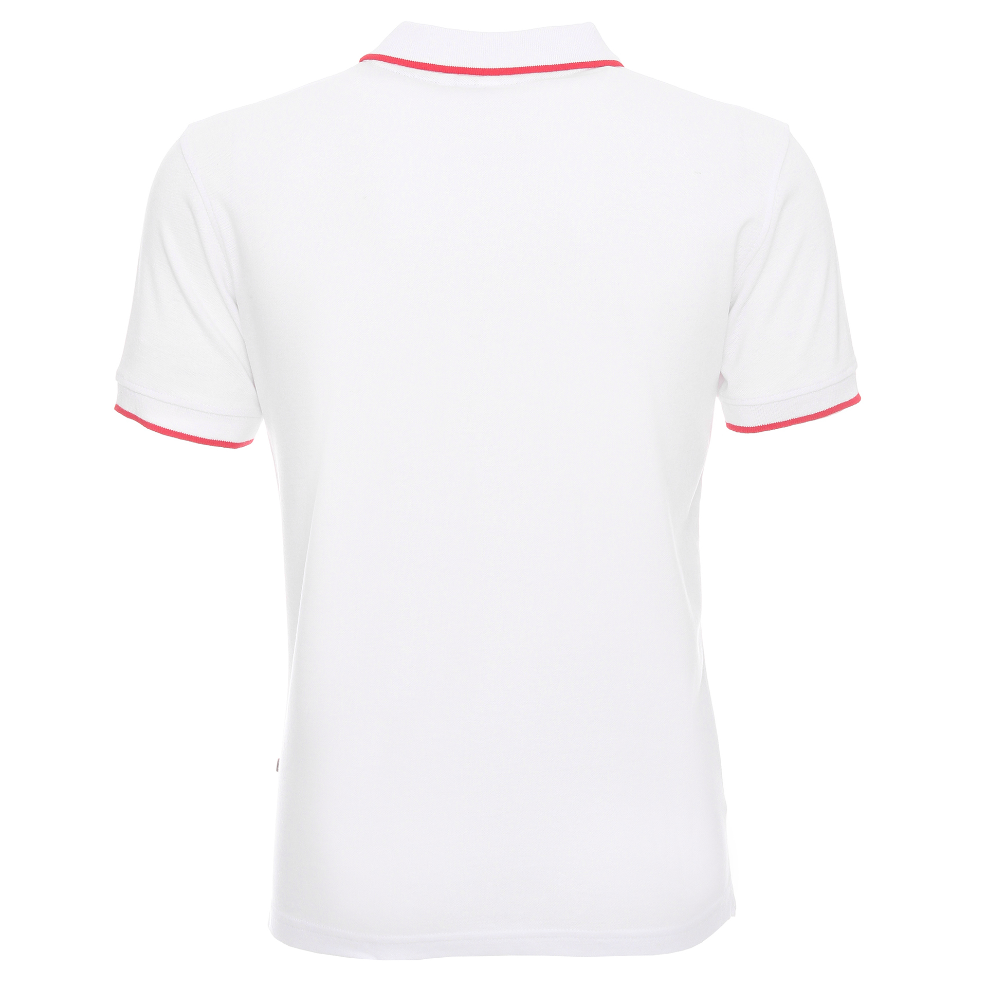 Koszulka Polo Promostars Line - biała z czerwonym wykończeniem