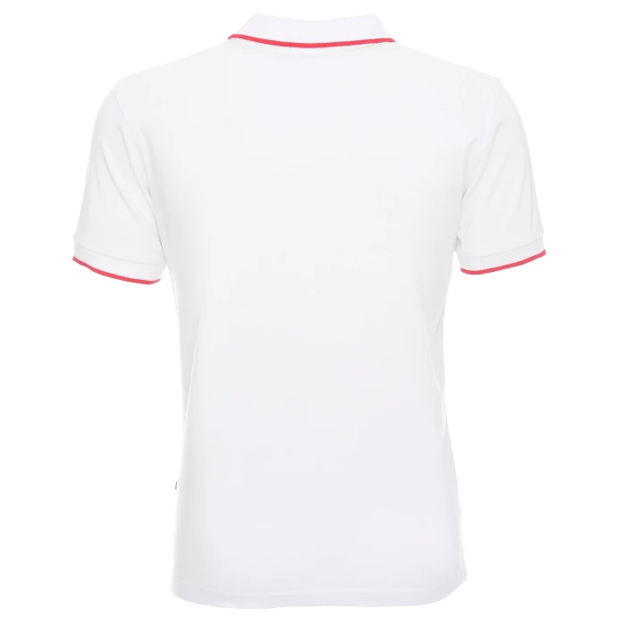 Koszulka Polo Promostars Line - biała z czerwonym wykończeniem