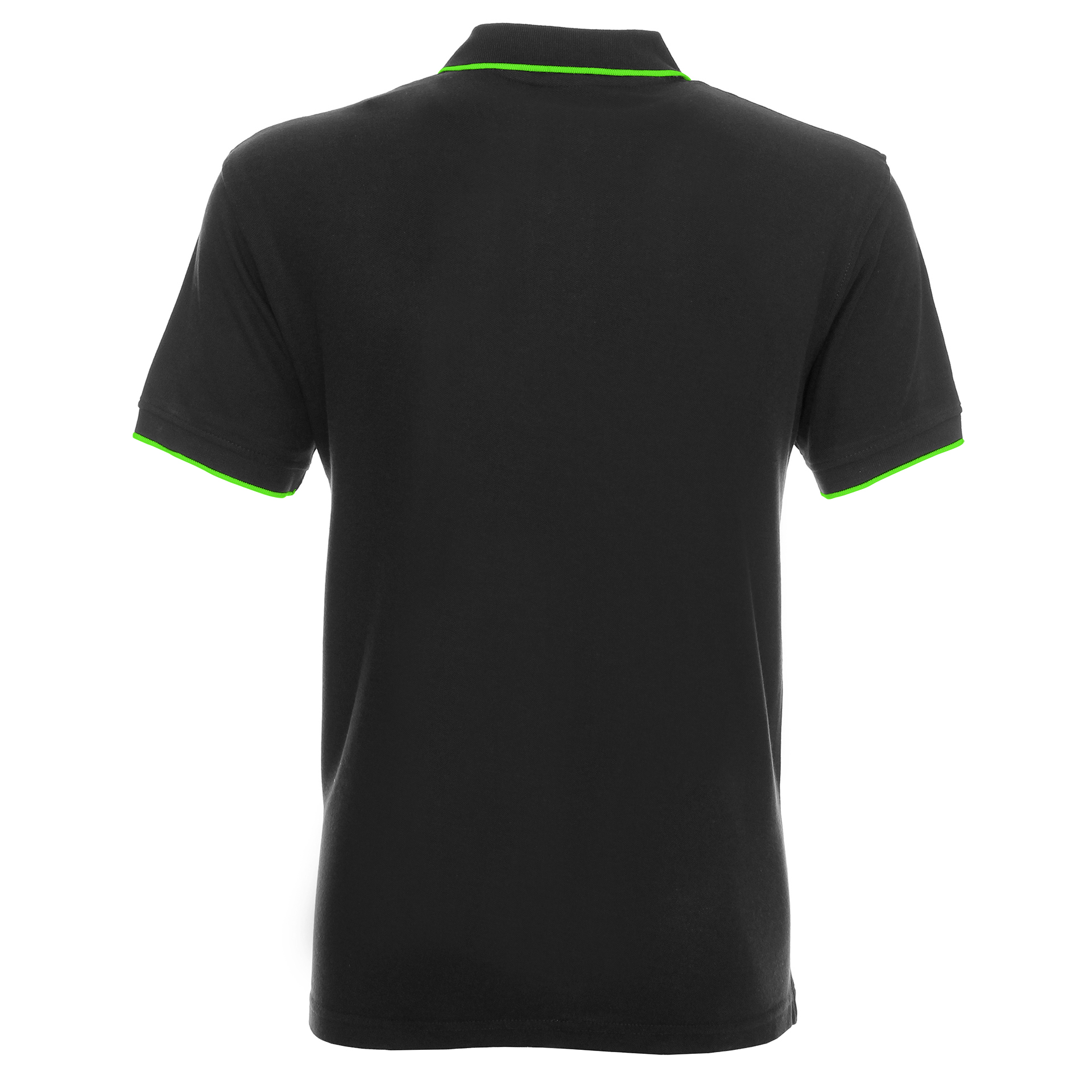 Koszulka Polo Promostars Line - szara z fluo zielonym wykończeniem