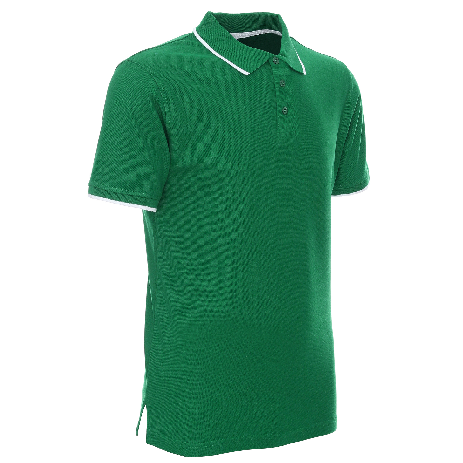 Koszulka Polo Promostars Line - zielona z białym wykończeniem
