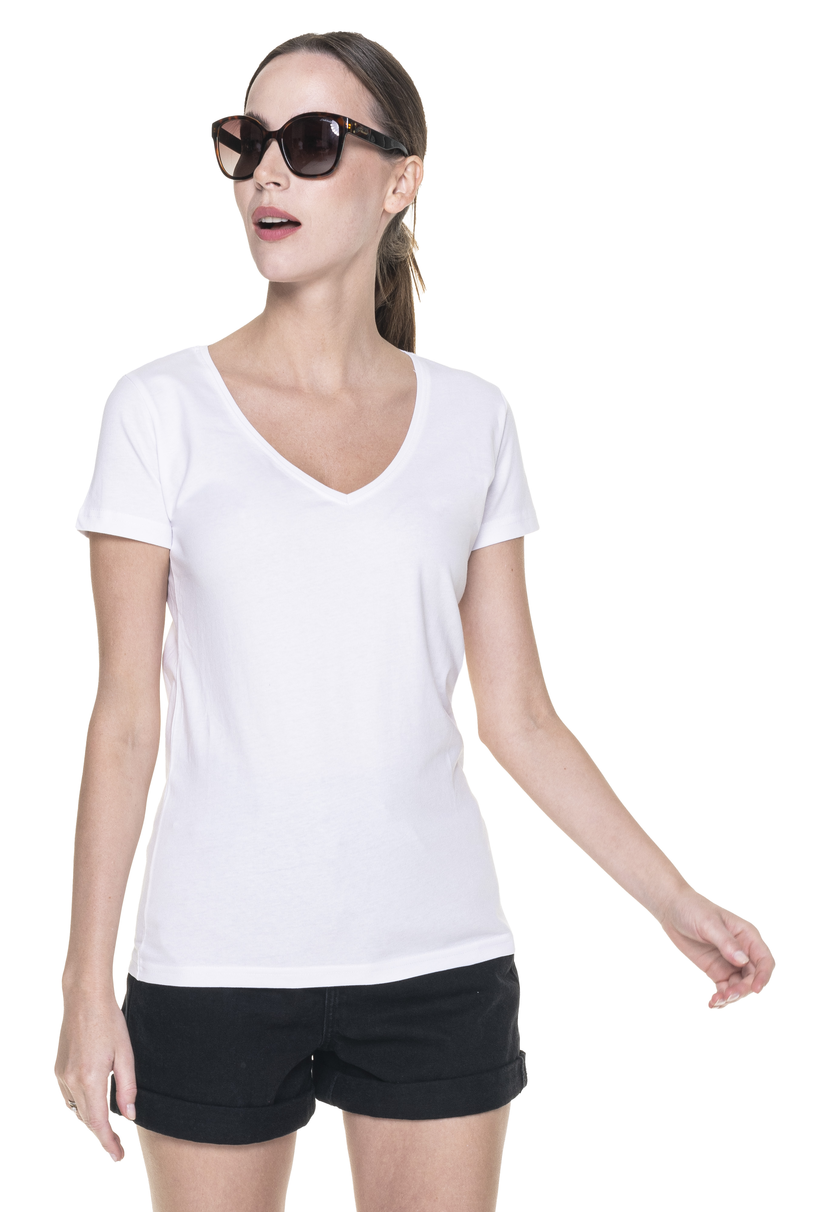Koszulka Promostars Ladies V-Neck - biała
