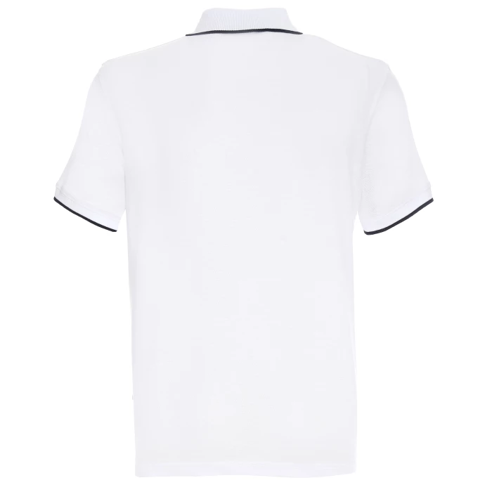 Koszulka Polo Promostars Line - biała z granatowym wykończeniem