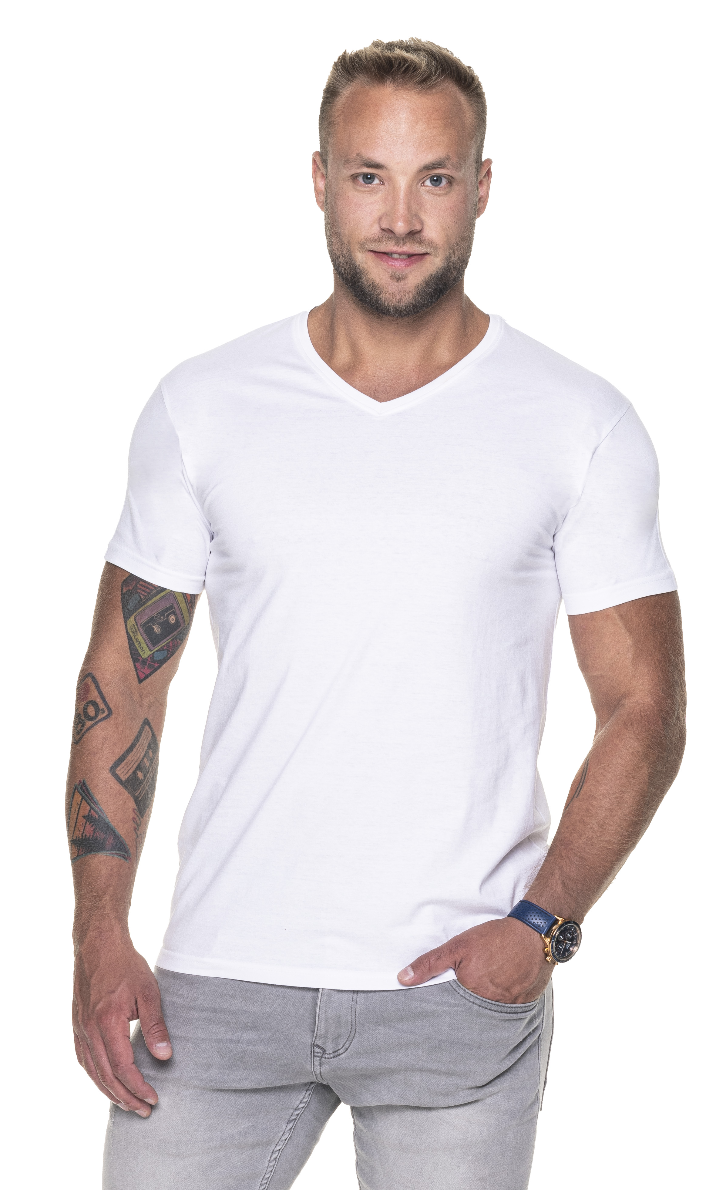Koszulka Promostars V-Neck - biała