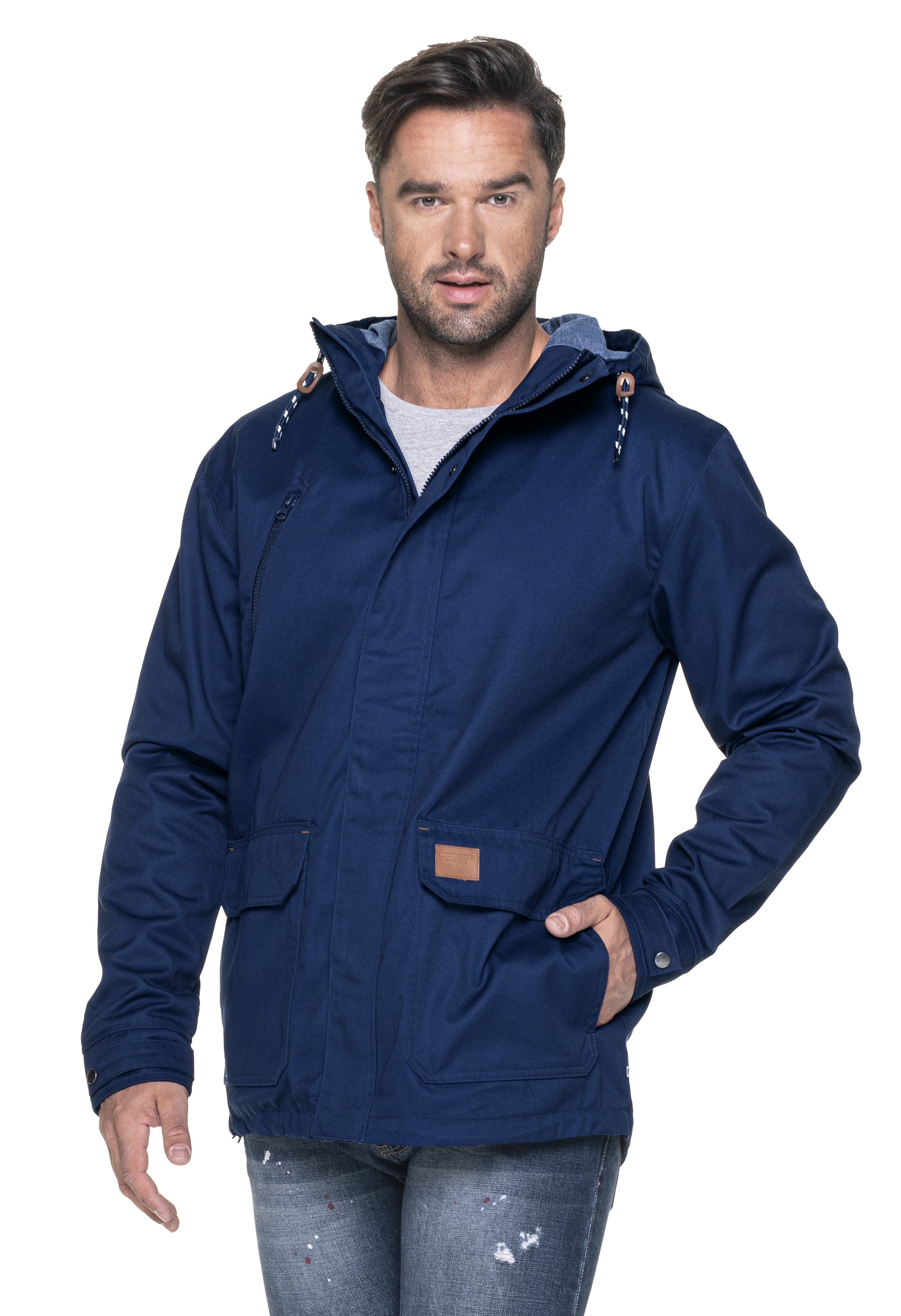 Men's rain jacket Promostars Shelter Long - dark-grey melange